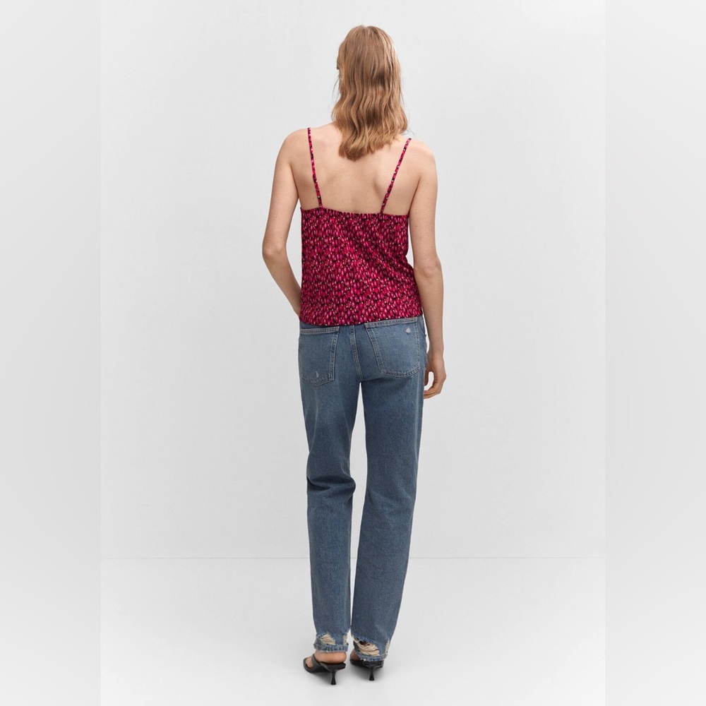 Mango Print Ruched Top - Picture 3 of 8